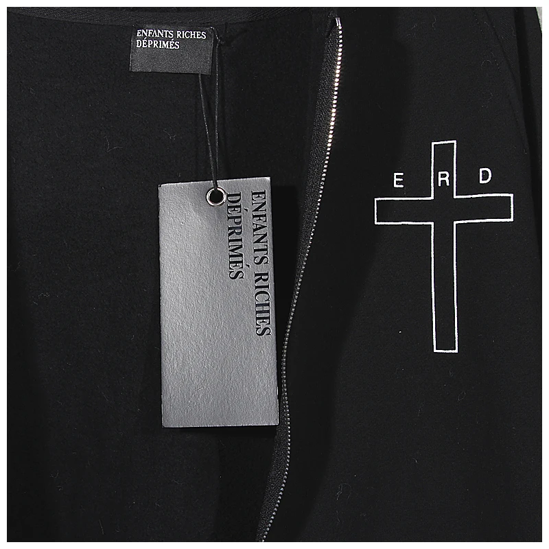 

Street Style Autumn New ERD cross letter printed hoodie men's and women's zipper high street loose velvet hoodie men's