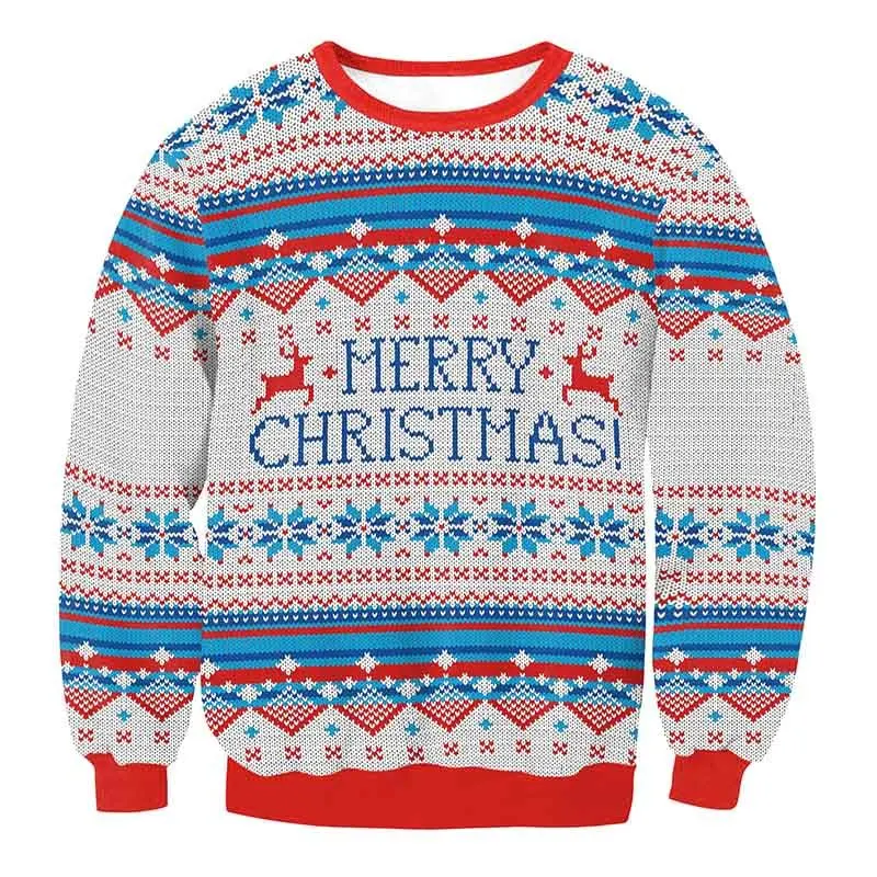 LEH Ugly Christmas Sweater Unisex Men Women Vacation Santa Elf Pullover Funny Womens Sweaters Tops Autumn Winter Clothing | Женская