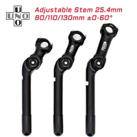 uno aluminum alloy adjustable 60 degree bike stem handlebar stem riser front fork stem 25 4 x80110130mm bicycle accessories