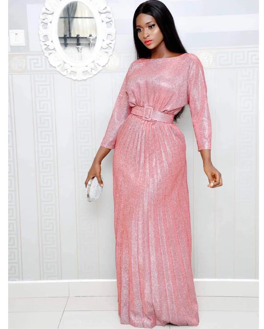 Robe De Soiree, вечернее платье с блестками, Волшебная нить, горячее тиснение, о-образный вырез, плиссированные вечерние платья, торжественное платье для женщин, элегантное