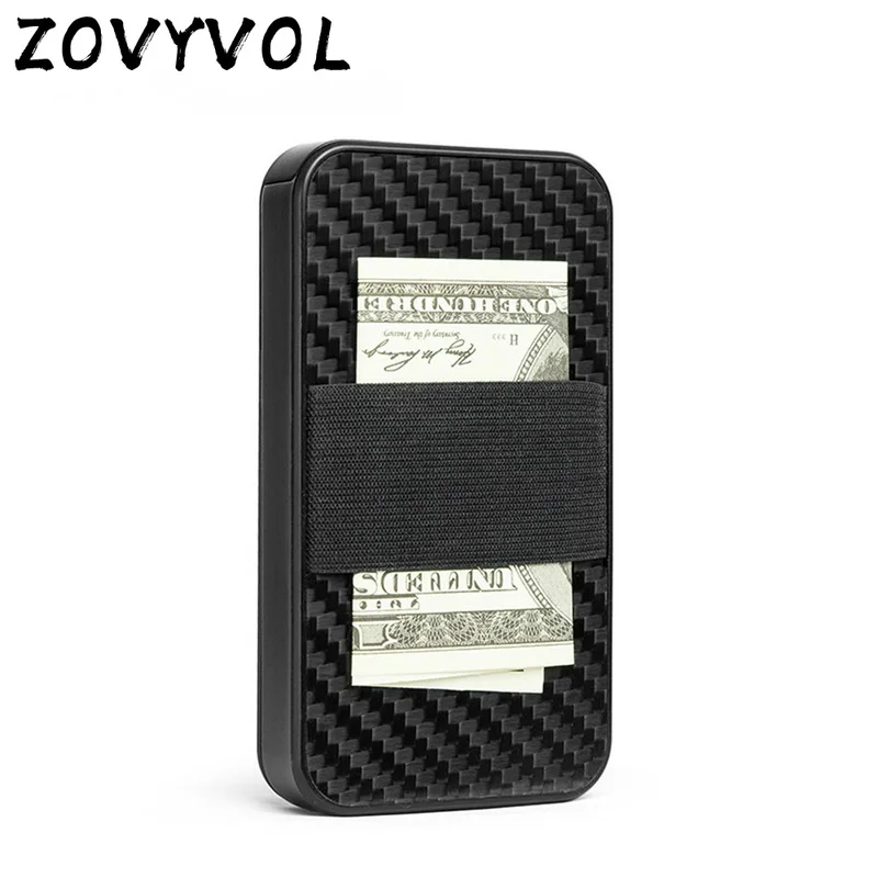 

ZOVYVOL 2021 Carbon Fiber Smart Wallet Multi RFID Blocking Money Bag Security Aluminum Card Holder Cartera Feminina Tarjetero