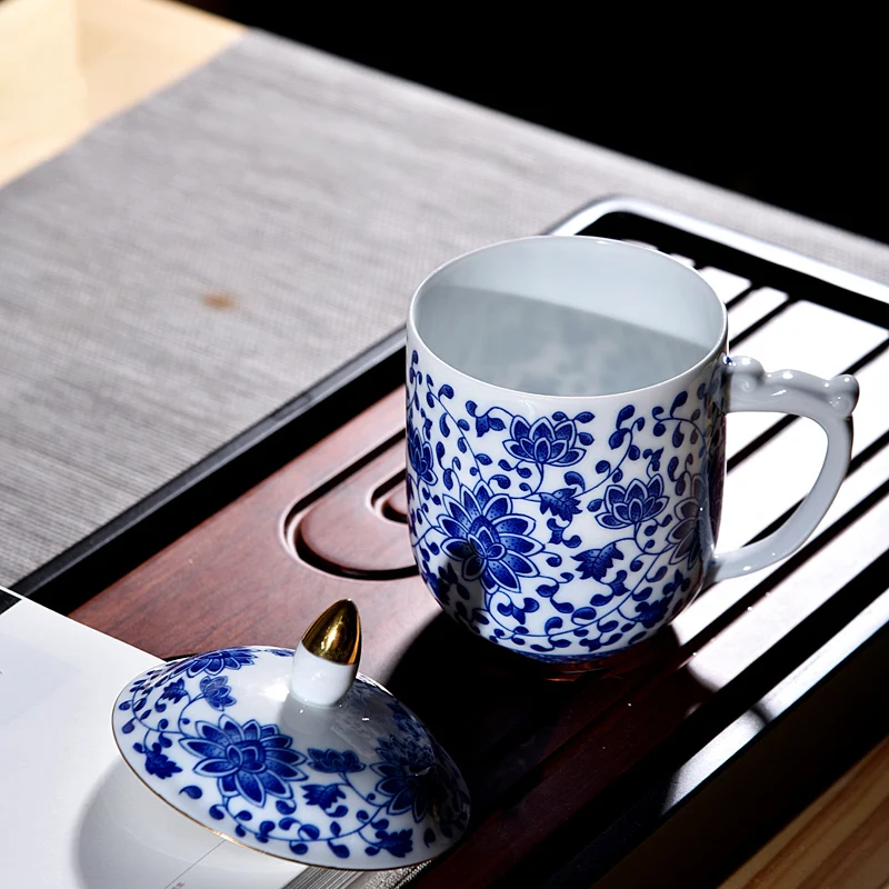 Чайная кружка 360 мл белая фарфоровая эмалированная кофейная Крышка для кружек