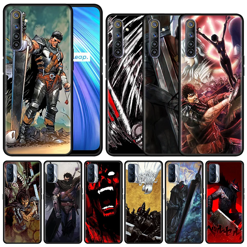 

Berserk Gutsy Smartphone Case For Realme 8 7 6 5 Pro C21Y C20A C15 C11 C12 C3 XT GT Neo 7i X50 Black Silicone Fundas
