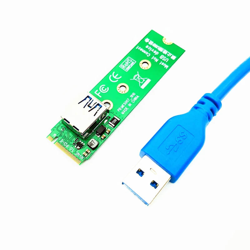 Переходная карта NVME M.2 M-Key для PCI-E X1 PCI Express разъем PCIE 1X Riser 60 см USB 3 0 кабель