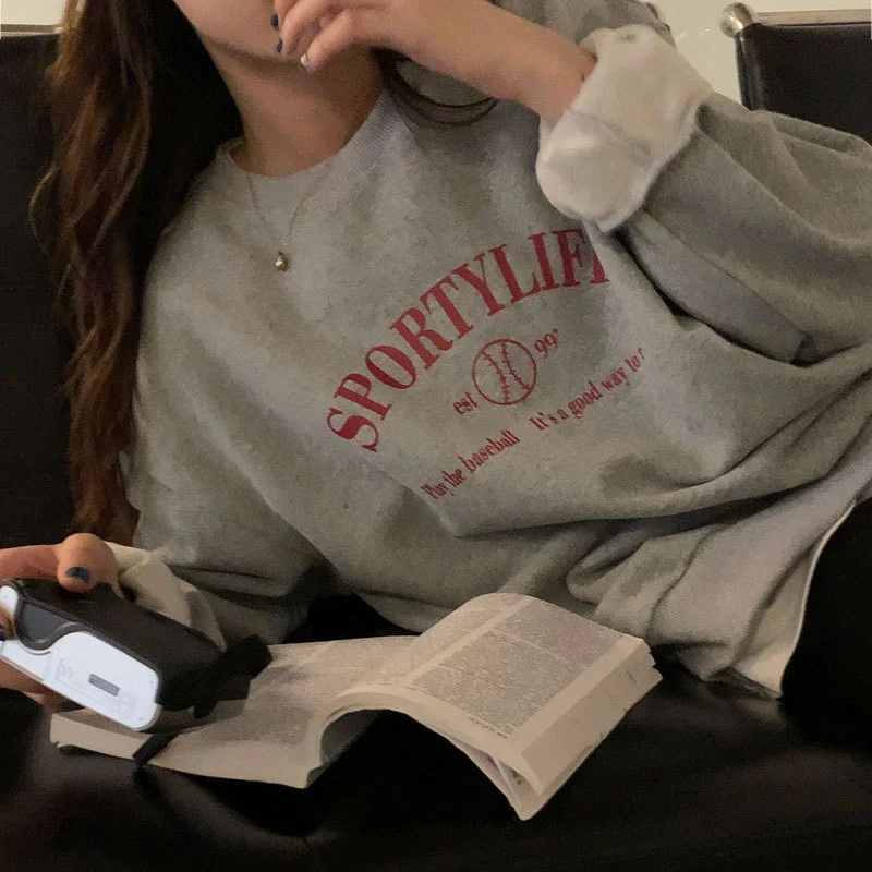 

Real Shot Autumn and Winter New Korean Letter Printing Casual