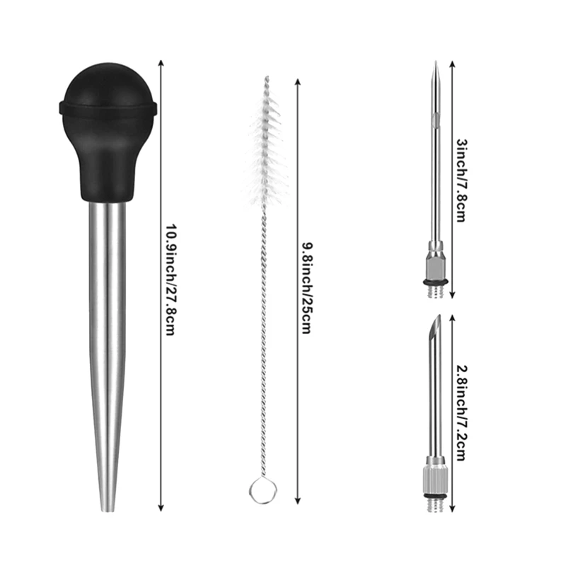 Набор для чистки индейки с силиконовой лампой шприц из нержавеющей стали иглы