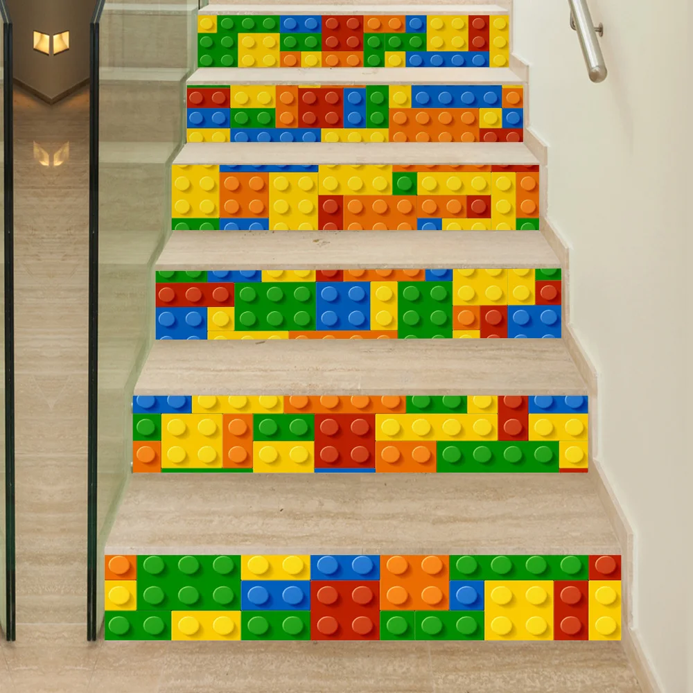 Funlife Innovative Staircase Affix Living Room DIY Children's Lego Decorative Home Waterproof Wall Affime FS 0026pcs/lot | Дом и сад