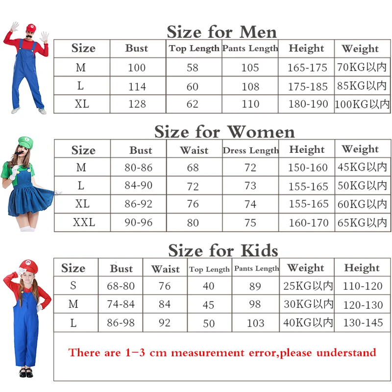 FRANXX Funy Super Costume Luigi Brothers Plumber Cosplay Shirt Rompers Hat Suits Men Boys Halloween Fancy Dress Party Kids | Тематическая