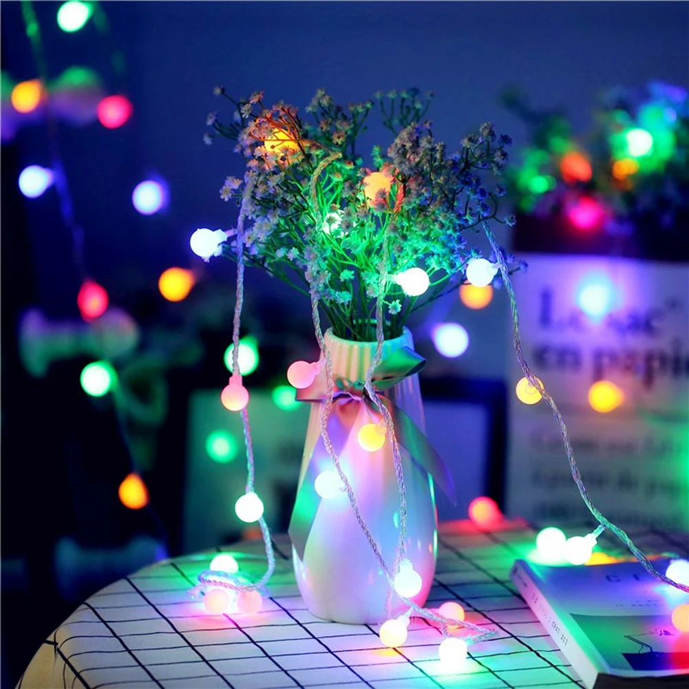 

Battery Powered Flashing Lamp Bar Wedding Home Indoor Decoration 6/3m 40/20LED Colorful Lighting Ball String Lights