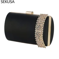 pu fashion women day clutch diamonds hollow out style evening bags leather causal party handbags with chain