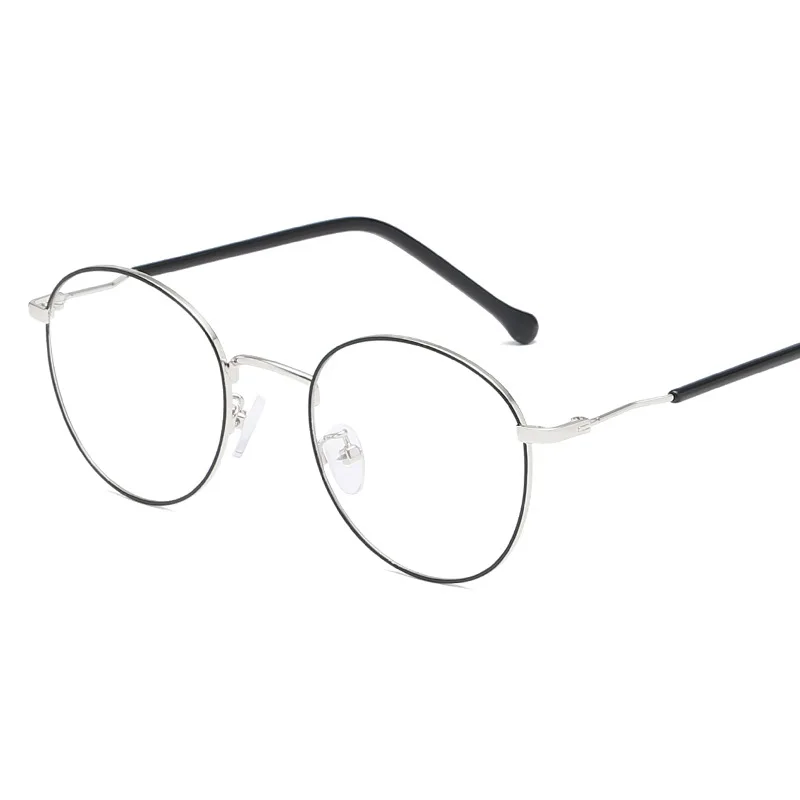 

New Fashion Round Glasses for Women Men Vintage Classic Metal Flat Mirror Optical Spectacles Frame Unisex Vision Care Eyeglasses