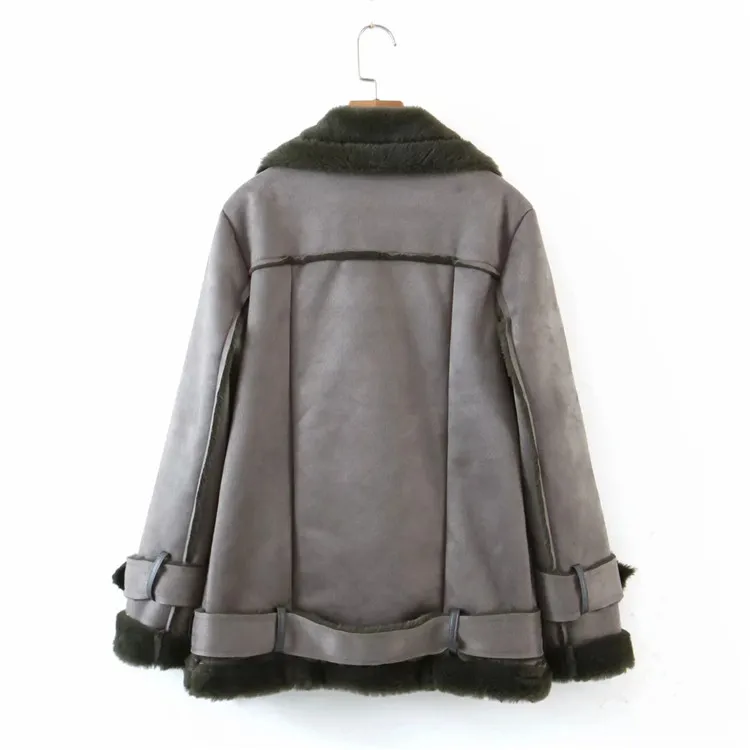 

Woman Suede Jacket Winter 2020 Fashion Casual Turn-down Collar Cotton Coat Women Loose Thick Warm Sheepskin Coat Female Jacket