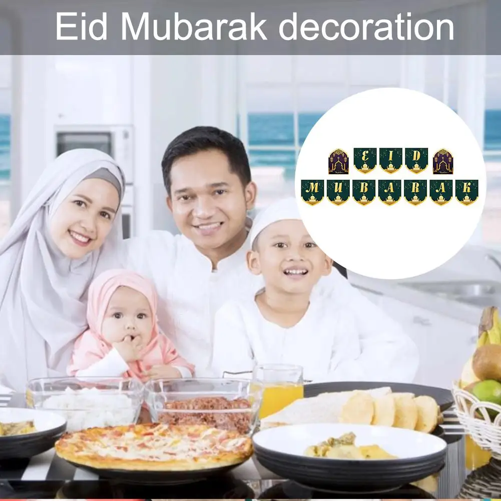 

1 шт. Eid Мубарак баннеры Рамадан украшения для вечеринок высокое качество белый картон для украшения дома