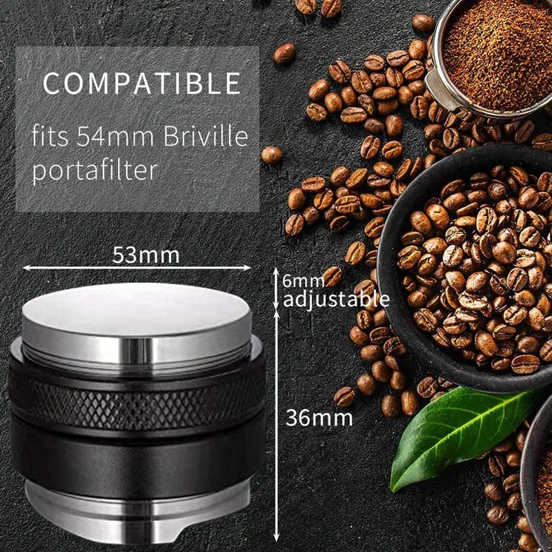 

Espresso Tamper Dual Side Coffee Distributor Tamper Fits for Breville Portafilter Both Sides Depth Adjustable Leveler