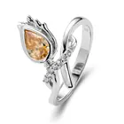 BOEYCJR 925 серебро 1 карат 5*8 мм Груша огранка шампанское Муассанит VVS1 цветок помолвка свадебное кольцо с бриллиантом для женщин