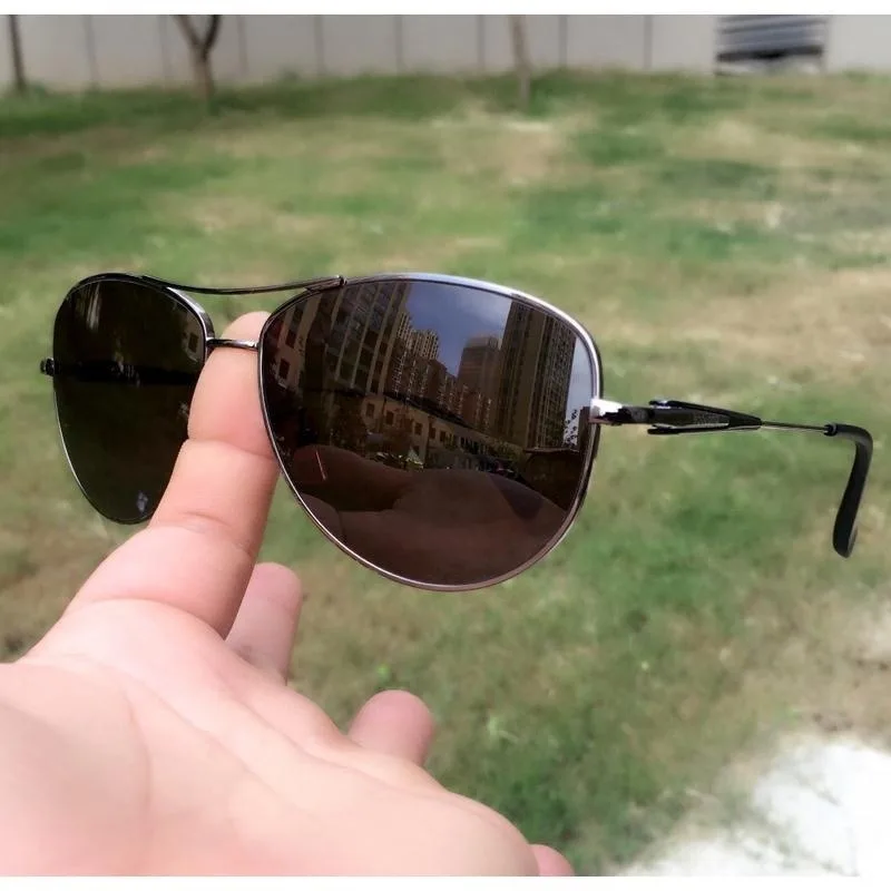 Мужское винтажное стекло Vazrobe коричневое от солнца с линзами из натурального