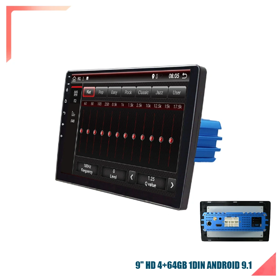 Автомобильный видеорегистратор 9 дюймов HD Android 0 4 Гб + 64 ГБ GPS Wi Fi HDMI DAB RDS 2|MP4 и MP5