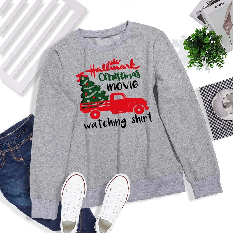 

New Hot Style 2020 Autumn And Winter New Products Ladies Loose Casual Christmas Print Crew Neck Sweater