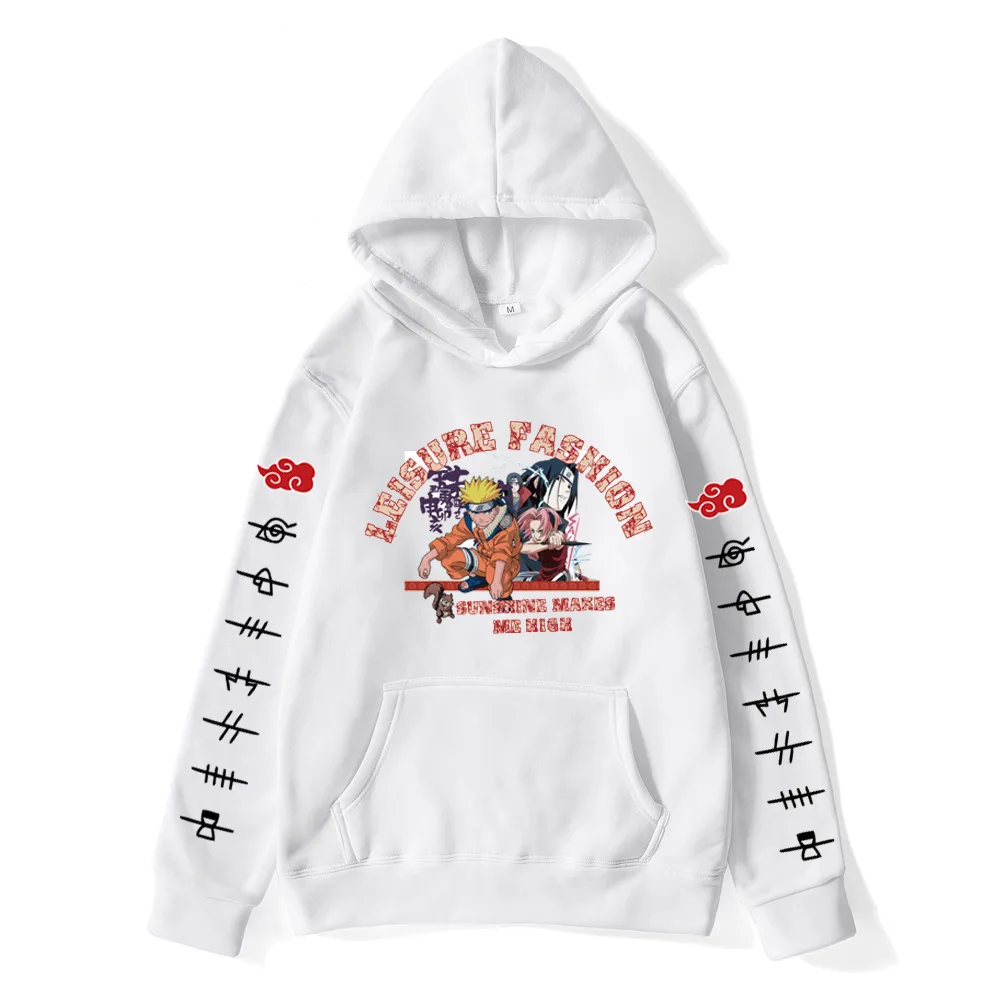 Осенне-зимнее пальто с аниме принтом Наруто Саске Сакура Харадзюку толстовка