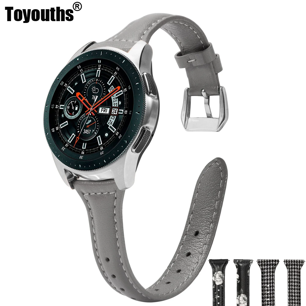 

Ремешок из натуральной кожи для Samsung Galaxy Watch 46 мм, быстросъемный браслет для Gear S3 huami amazfit, 20 мм