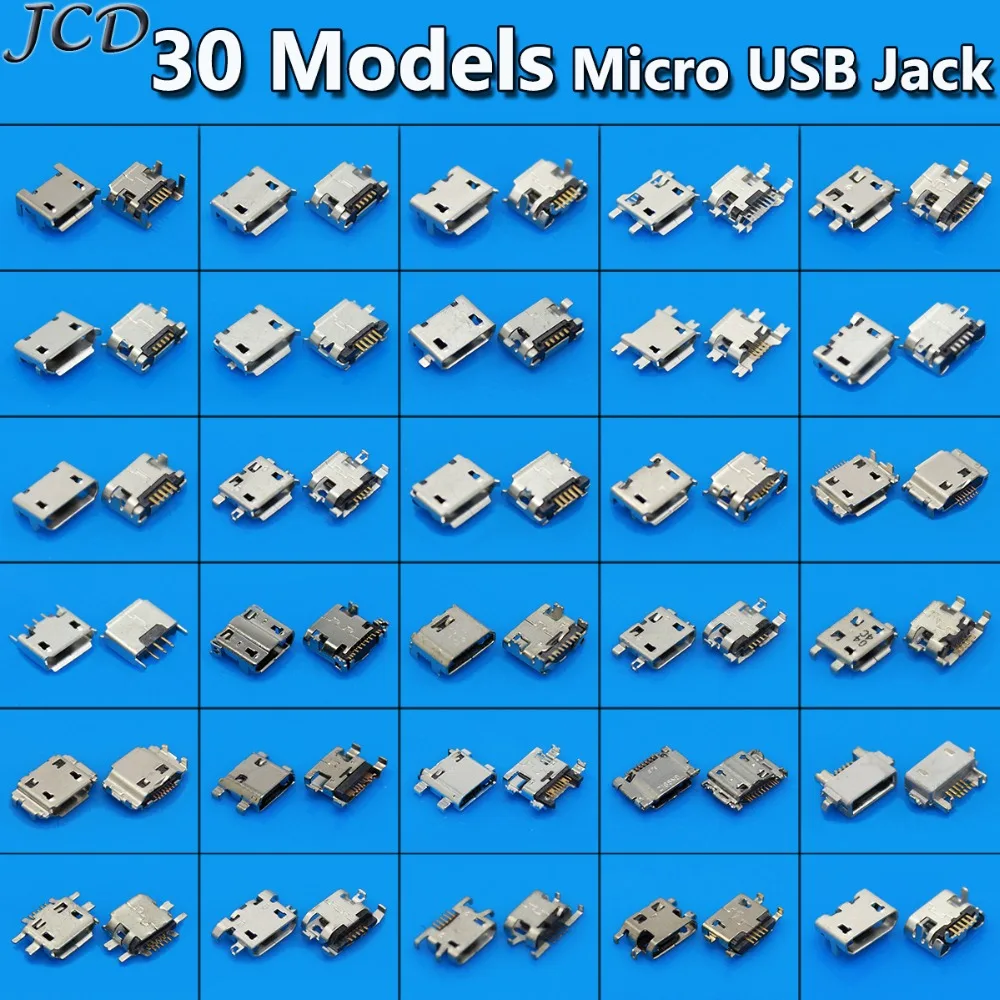 JCD 30 моделей Micro USB 5 P 5-контактный разъем крепеж микро-usb для задней зарядки