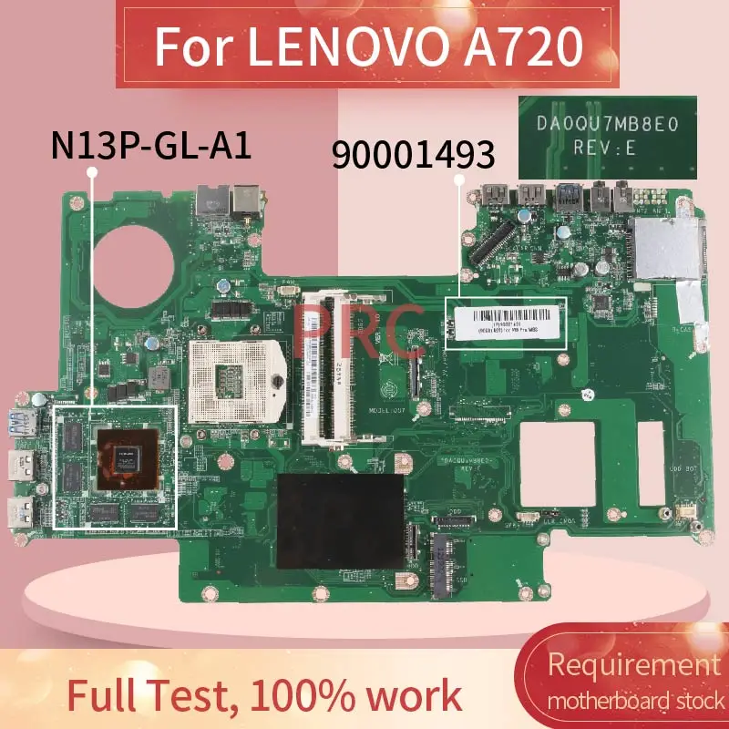 90001493 материнская плата для ноутбука LENOVO A720 GT630M HM75 DA0QU7MB8E0 N13P GL A1 SLJ8E|Материнские