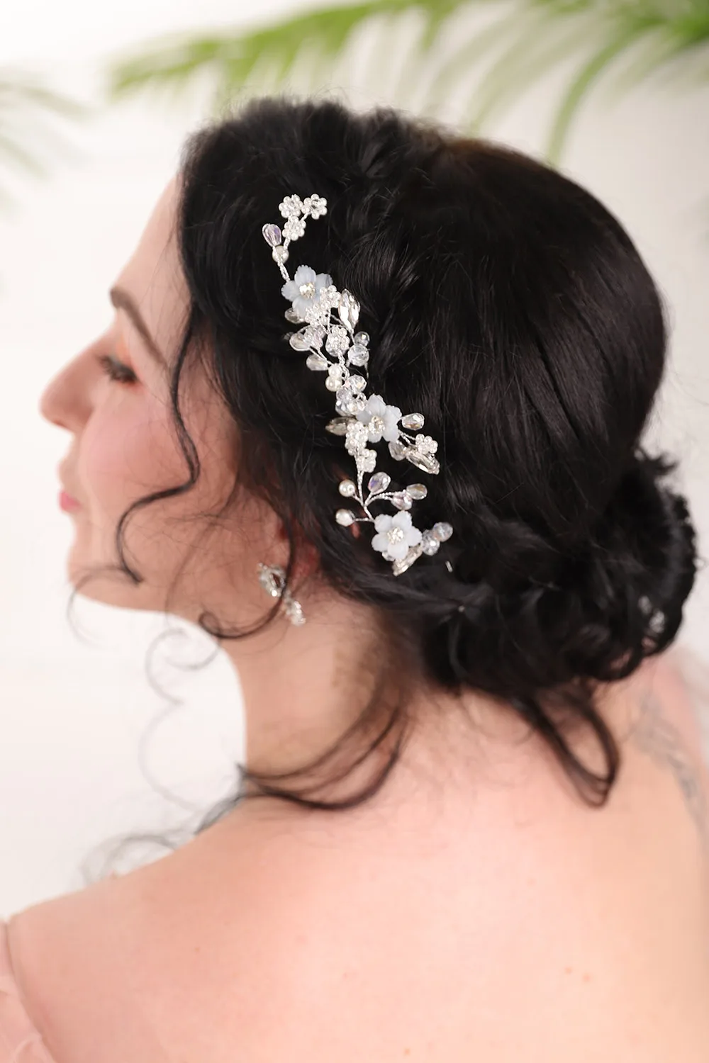 Элегантные цветочные Кристальные жемчужины Стразы Серебряные головные уборы