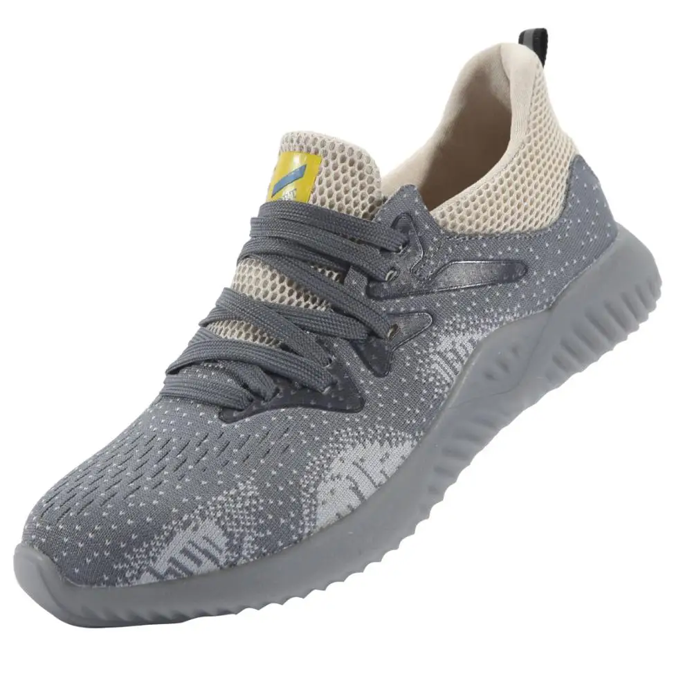 Grey SUADEEX Safety Shoes Anti-smashing Work Boots Comfortable Steel Toe Indestructible Shoes Working Ankle Boots Anti-slippery - Цвет: Grey