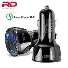 Быстрая зарядка для автомобиля 3USB Быстрая автомобильная зарядка для iPhone 6s 7 8 plus Быстрая Зарядка адаптер Автомобильное зарядное устройство для Samsung Huawei Xiaomi Redmi