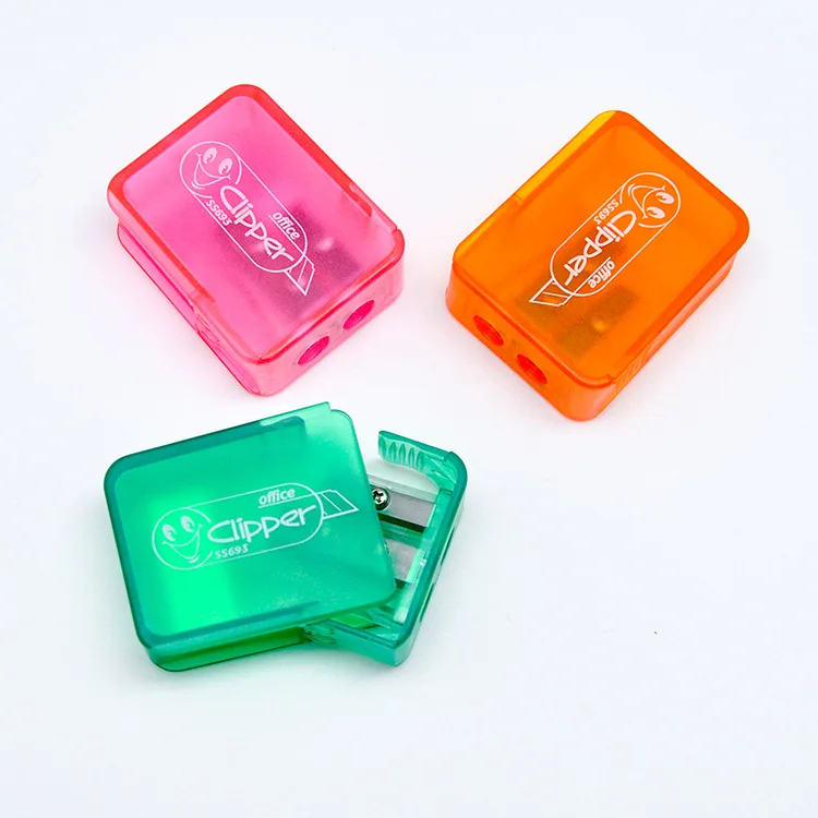 Двойная дырочка точилка для карандаша ручная Пластиковая карандашей лезвие