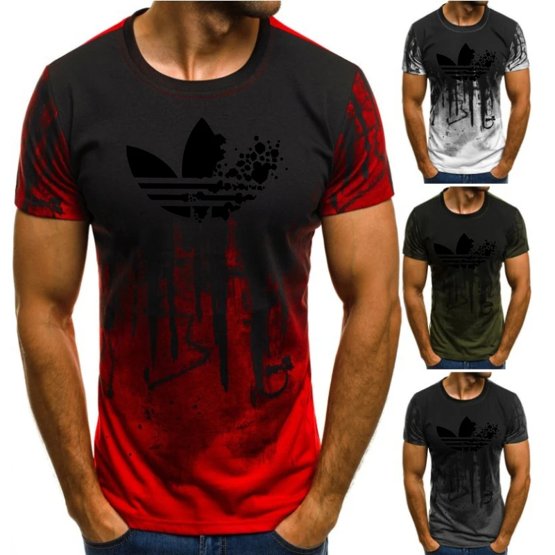 3D печать брендовая футболка для бега мужская с коротким рукавом рубашка