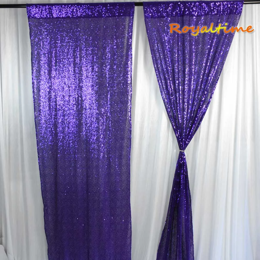 Royaltime 2x8. 5ft элегантные фиолетовые блестки фоны вечерние Свадебная фотокабина фон декор блесток шторы драпировка Светодиодная панель