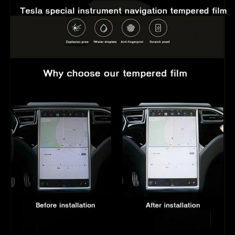 Anti-fingerprint 15 Inch HD Car Navigation Screen Protector Film Tempered Glass For Tesla Model 3 | Компьютеры и офис