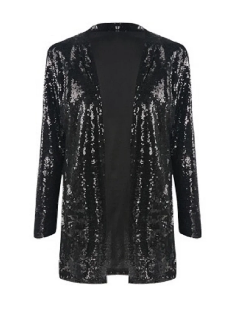 

2021 Spring New Autumn Chinese Red Women Sequined Blazer Lady Bling Suit Jacket Top Female Punk European Style