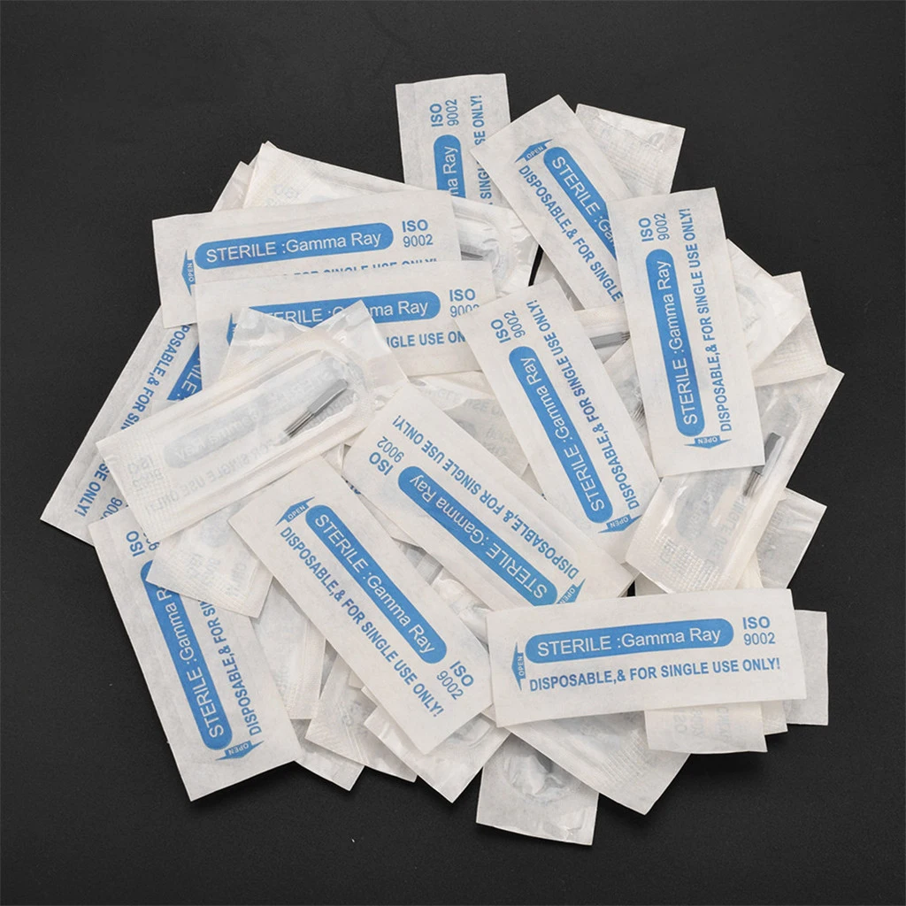 

100pcs Stainless Steel Microblading Eyebrow Tattoo Disposable Blades Needles