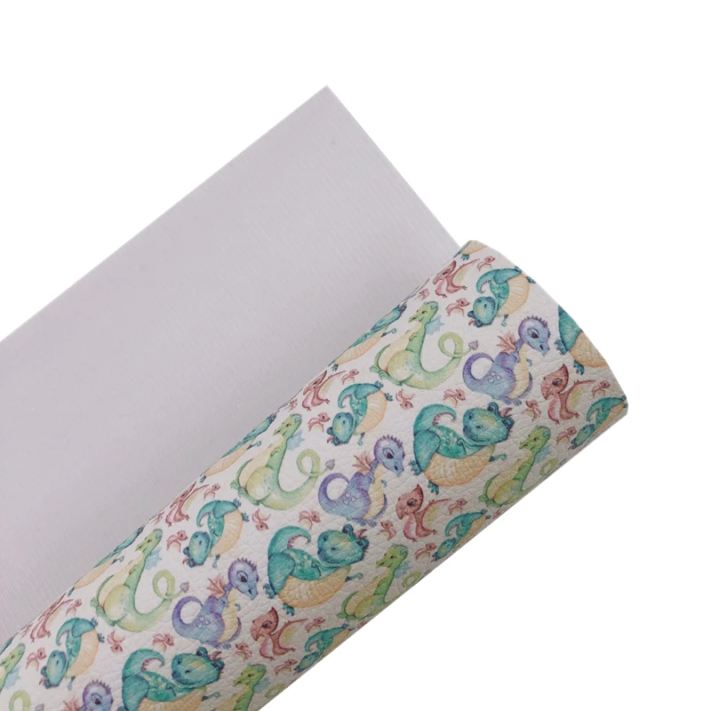 Новинка Радужный 30x13 8 см/рулон Agua Hello Dino Pu личи искусственная кожа для