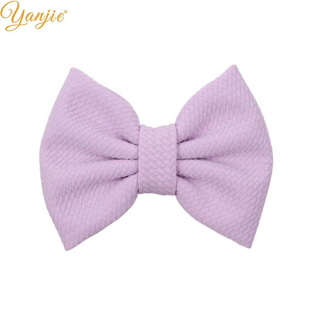 lavender 10 шт./лот, 5 дюймов, однотонные бантики для волос для девочек, зимние вафельные заколки для волос, Женская повязка на голову, заколки, аксессуары для волос, женские головные уборы - Цвет: lavender