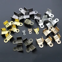 200pcslot gold silver crimp beads cove clasps cord end caps string ribbon leather clip foldover for necklace connectors z1128