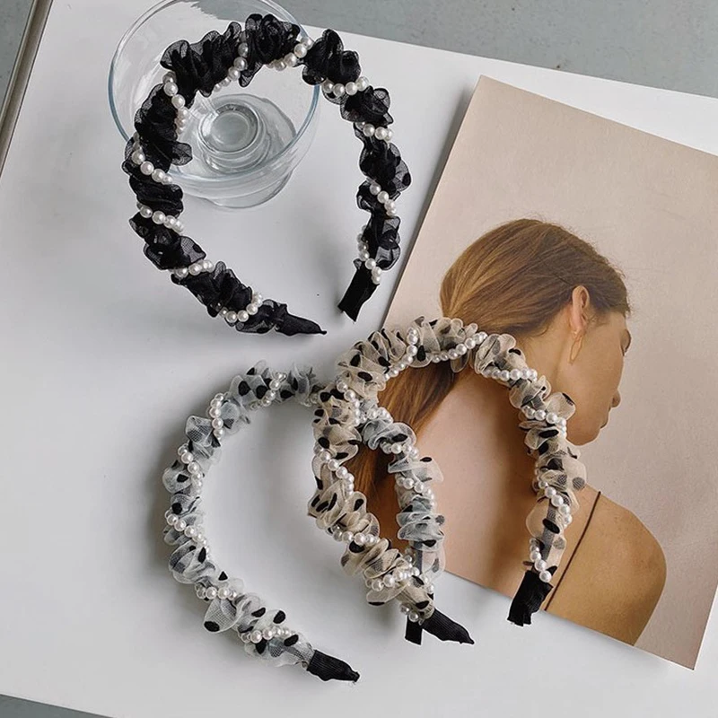Корейские жемчужные витые повязки для волос женщин головной убор девушек ободок