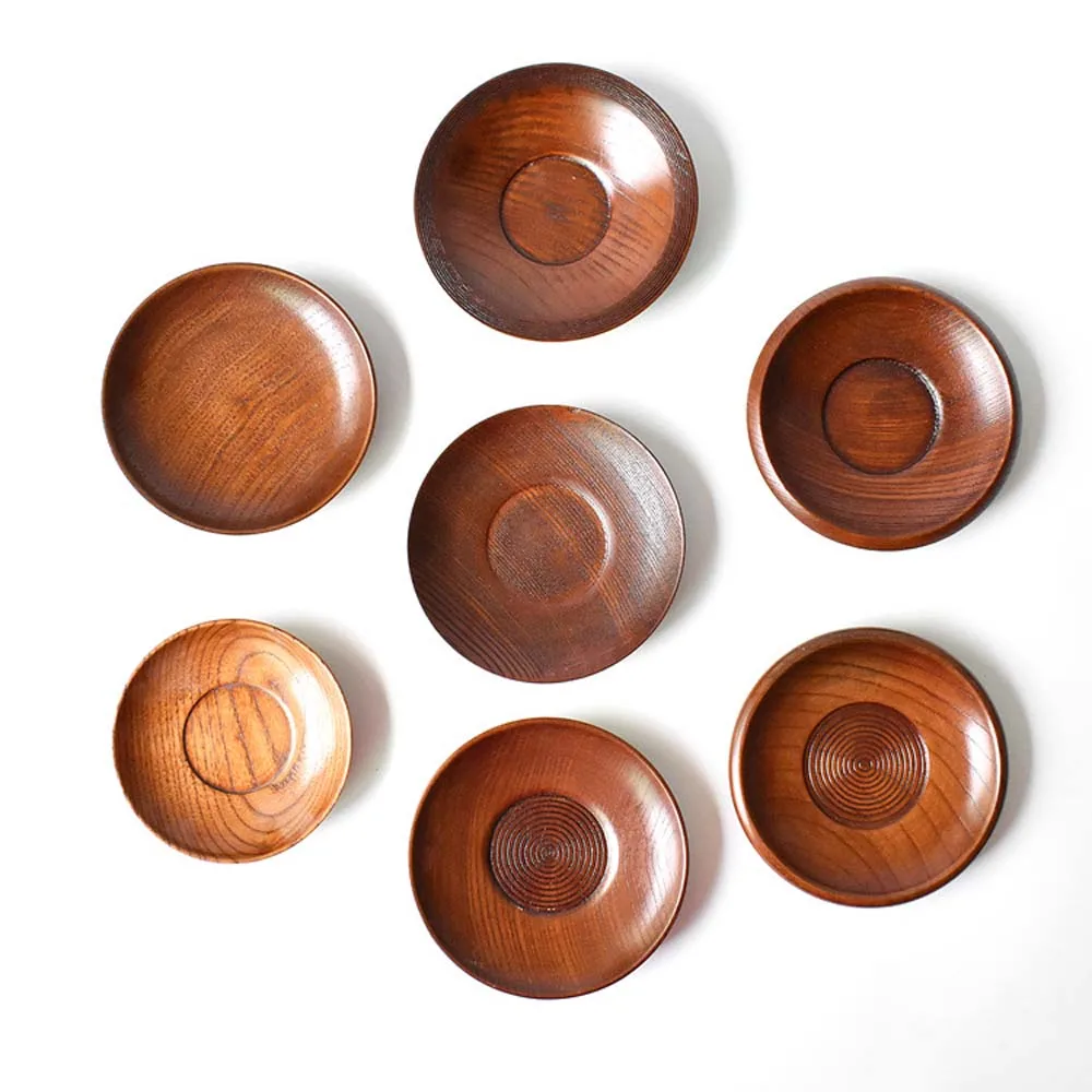 Круглая посуда Маленькая деревянная тарелка кухонная Фруктовый Хлеб десерт из