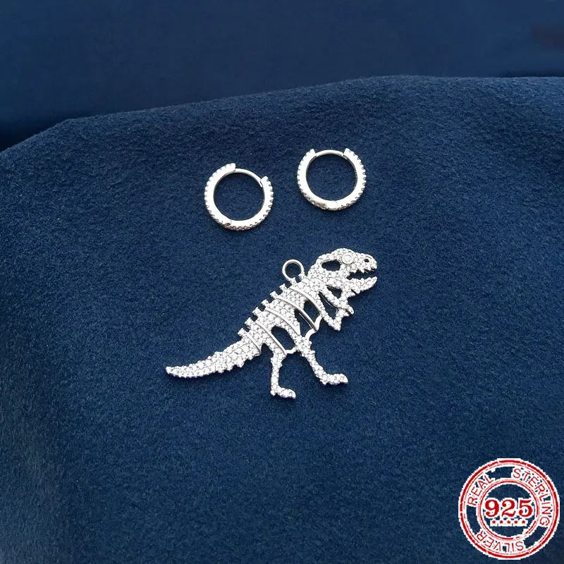 

100% sterling silver S925 ladies light luxury earrings classic dinosaur earrings female fashion jewelry girlfriend gifts