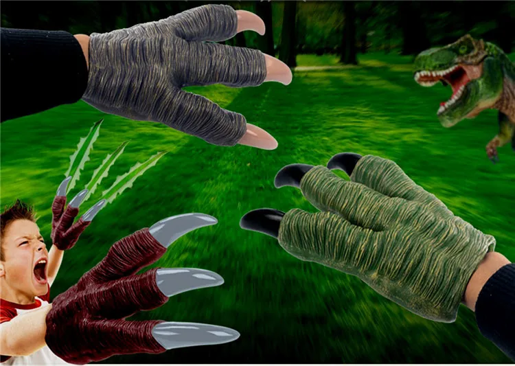 

2021 Plush Toy Dinosaur Hand Puppet Soft Glue Simulation Model Tyrannosaurus Rex Hand Claw Set Children's Halloween
