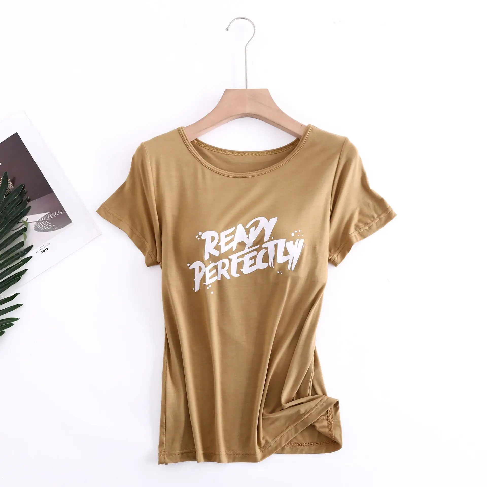 Fdfklak Casual One Piece Pajamas Women Letter Print Cotton Modal Sleepwear Bra Padded Sleep Tops Pyjama Pour Femme Sleep Shirt