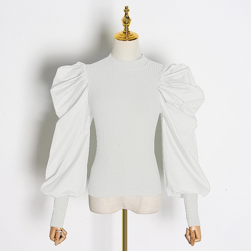 Женский вязаный свитер TWOTWINSTYLE осенний с круглым вырезом длинными