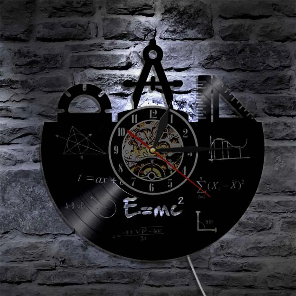 Математика формула Wall Art настенные часы Виниловые часы с помощью теоремы Пифагора классной комнаты квадратичная формула Настенный декор подарок для преподавателей