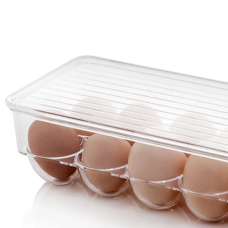 

2 Pieces Egg Box Kitchen Egg Storage Box Home Organizer Refrigerator Egg Crisper Container Egg Racks Food Storage Tray