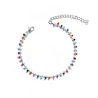 Браслет на лодыжку Женский, серебристый, пляжный аксессуар