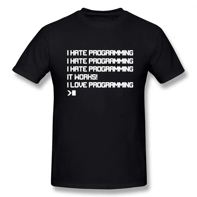 Мужская футболка с короткими рукавами I Hate Programming хлопковая в стиле хип хоп