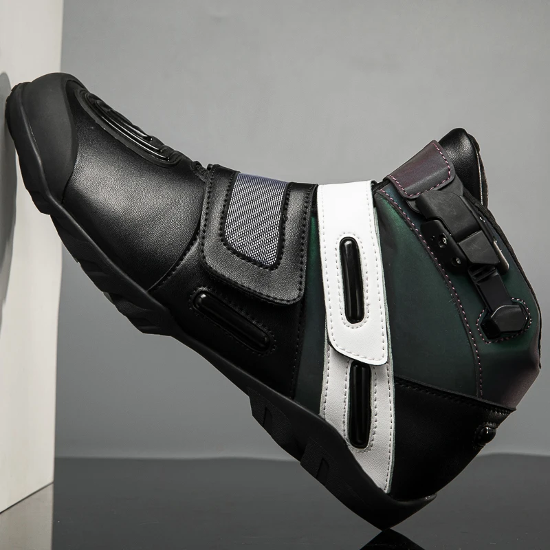 

Professional Motorcycle Boots Men's Racing Motorcycle Sneakers Botas High-Top Locomotive Cycling Shoes Unisex Large Size 36-48