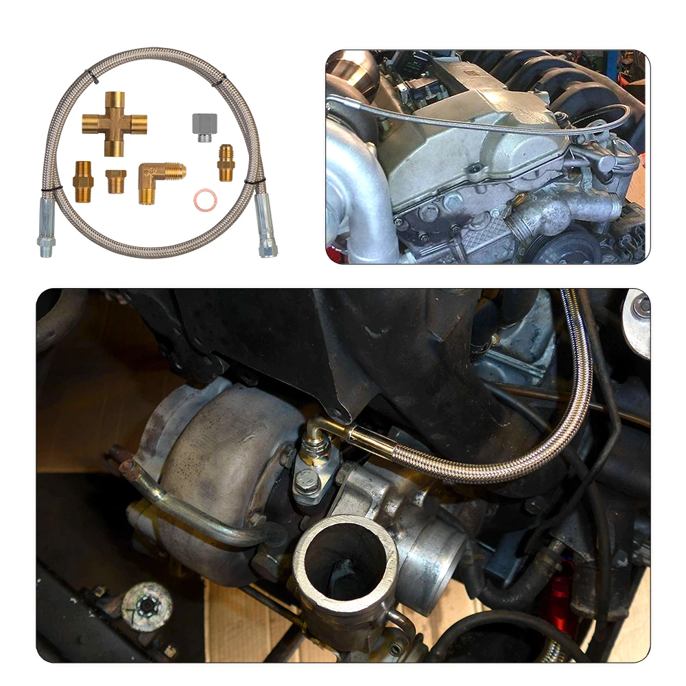 Turbocharger комплект трубок T3 T4 T3/T4 T04E T60 T61 T601 оплетка из нержавеющей стали Внутренний